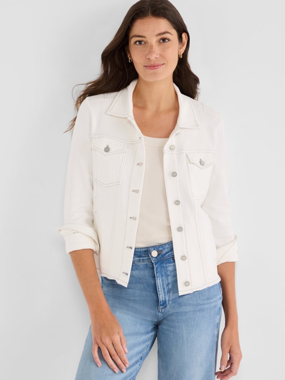 NIC+ZOE NZT DENIM LOOK JACKET - NWT - Paper White, Size M